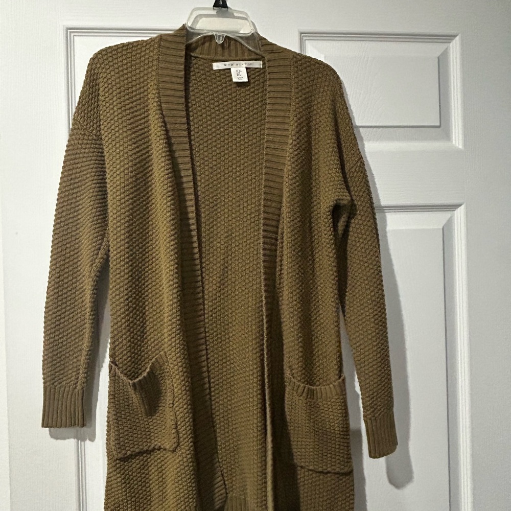 Max Studio Khaki Textured Cardigan